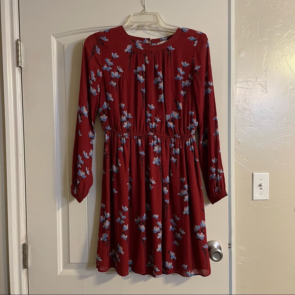Loft Crimson Long-sleeve Dress Small/Petite